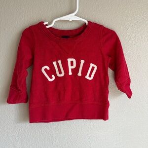 Baby Gap “Cupid” red Valentine’s crewneck sweater size 12-18 months baby